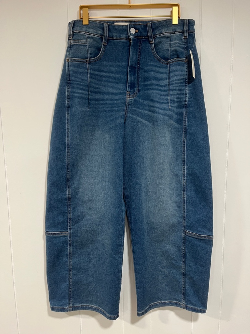 Anthropologie Wide-Leg Flare Jeans in Medium Blue